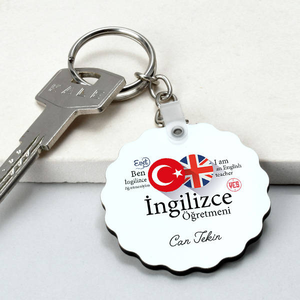 İngilizce Öğretmeni İçin Papatya Anahtarlık