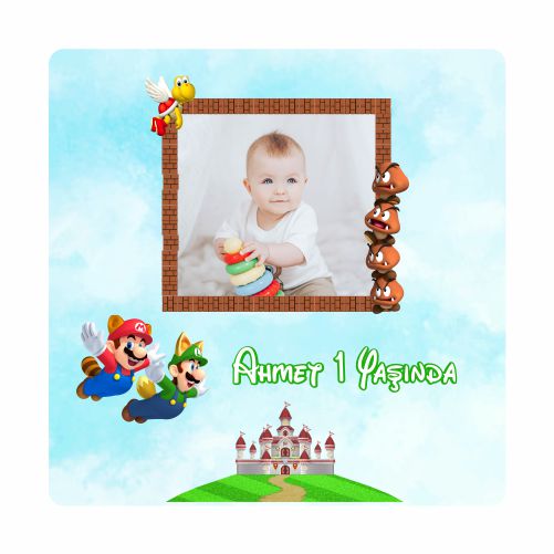 Super Mario Temalı Doğum Günü Magneti